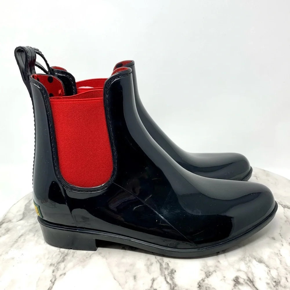 Lauren Ralph Lauren Tally Chelsea Rain Booties 6 Academic Preppy Classic Neural - Picture 2 of 13